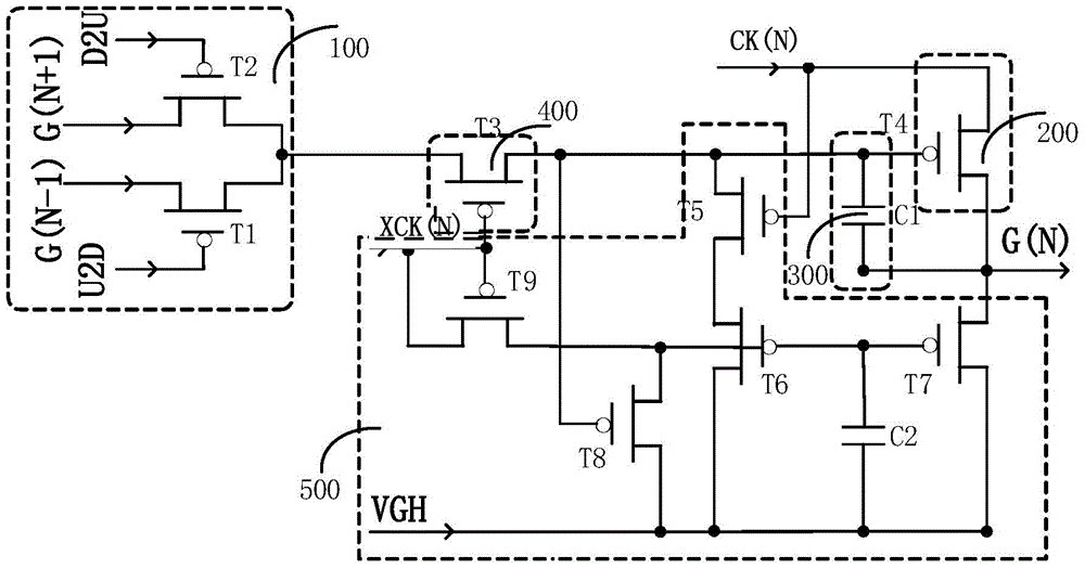 goa circuit for liquid crystal display device