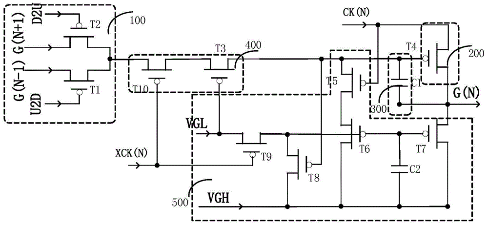 goa circuit for liquid crystal display device