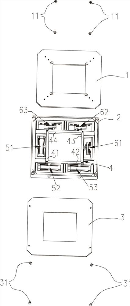 Two translations and one rotation, large stroke, no coupling, large hollow parallel piezoelectric micro-motion platform