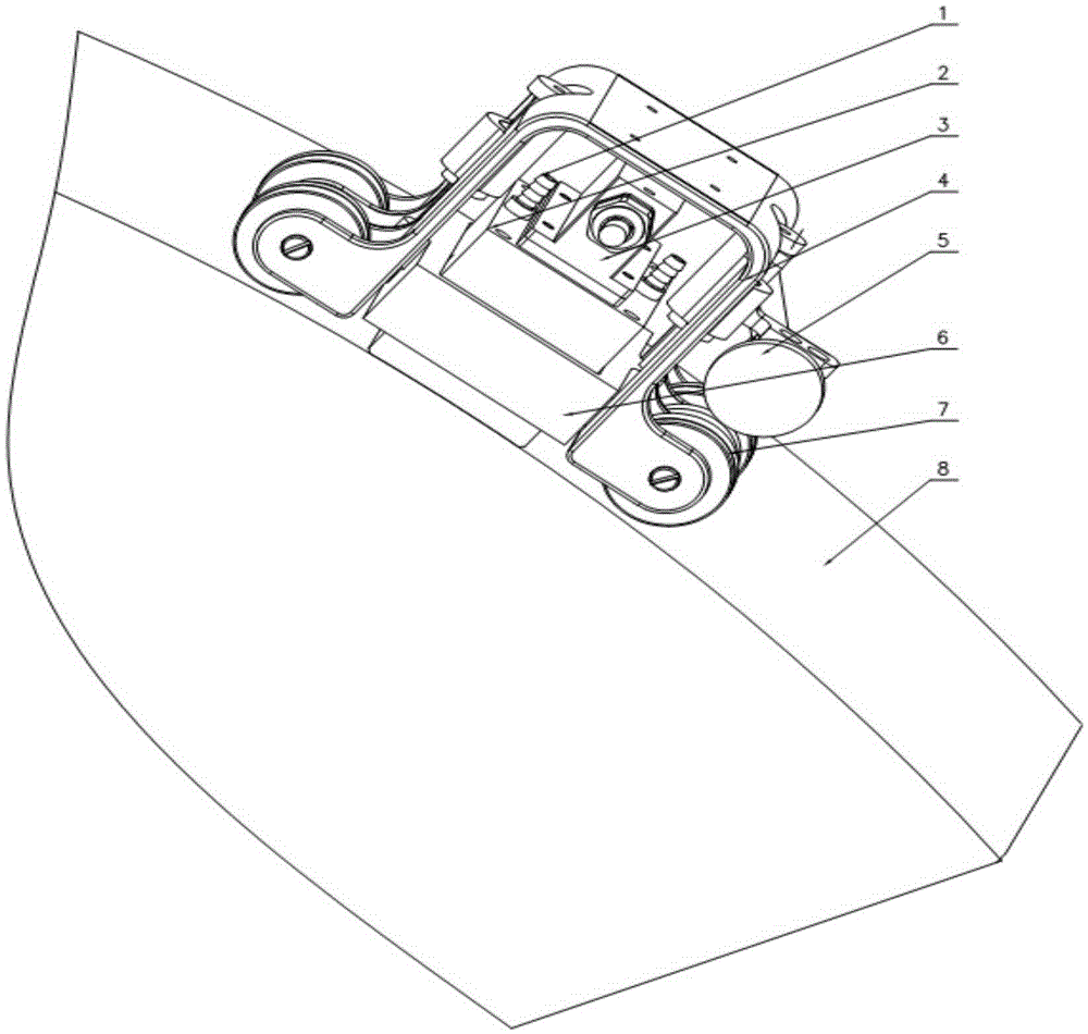 Probe and scanning device for detecting turbine partition plate weld joint ultrasonic phased array