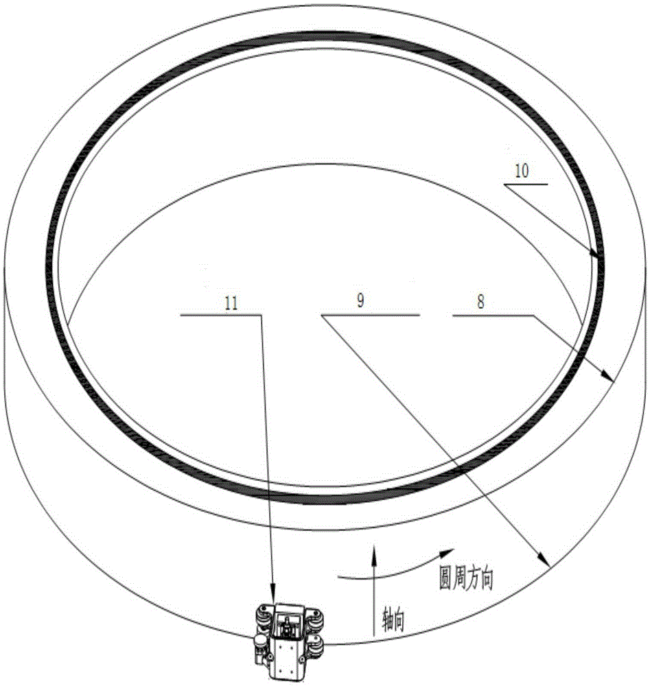 Probe and scanning device for detecting turbine partition plate weld joint ultrasonic phased array