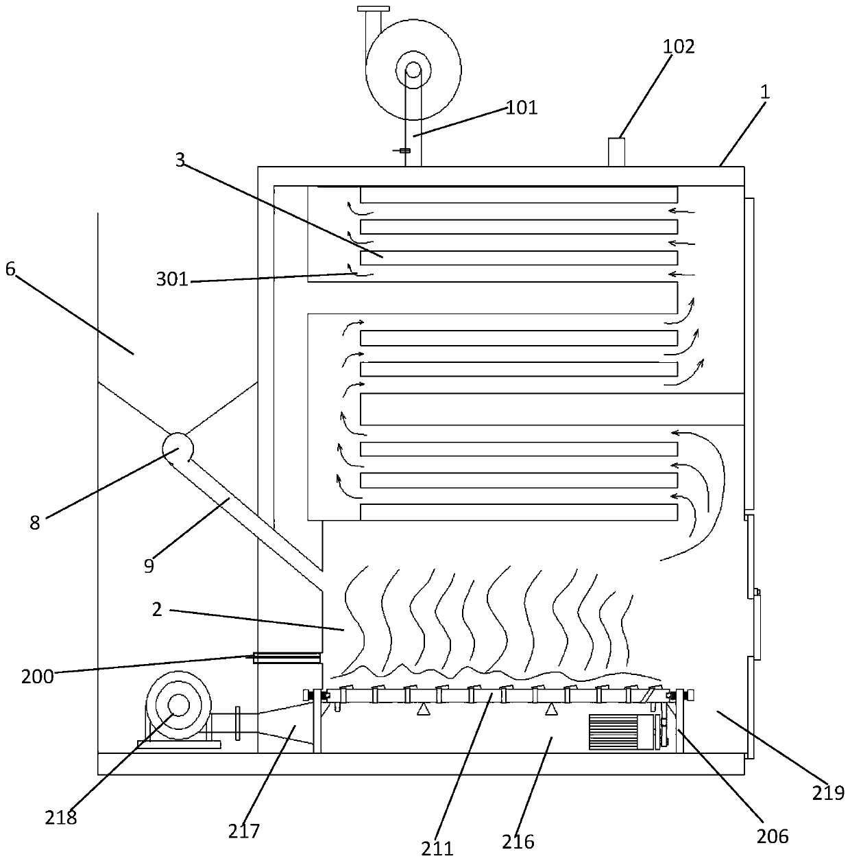 Anti-tempering automatic deslagging boiler