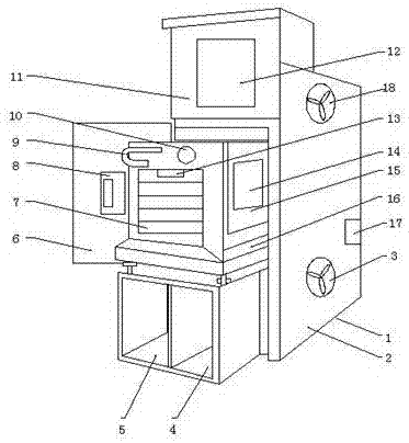 Automatically-cooled distribution device switch cabinet