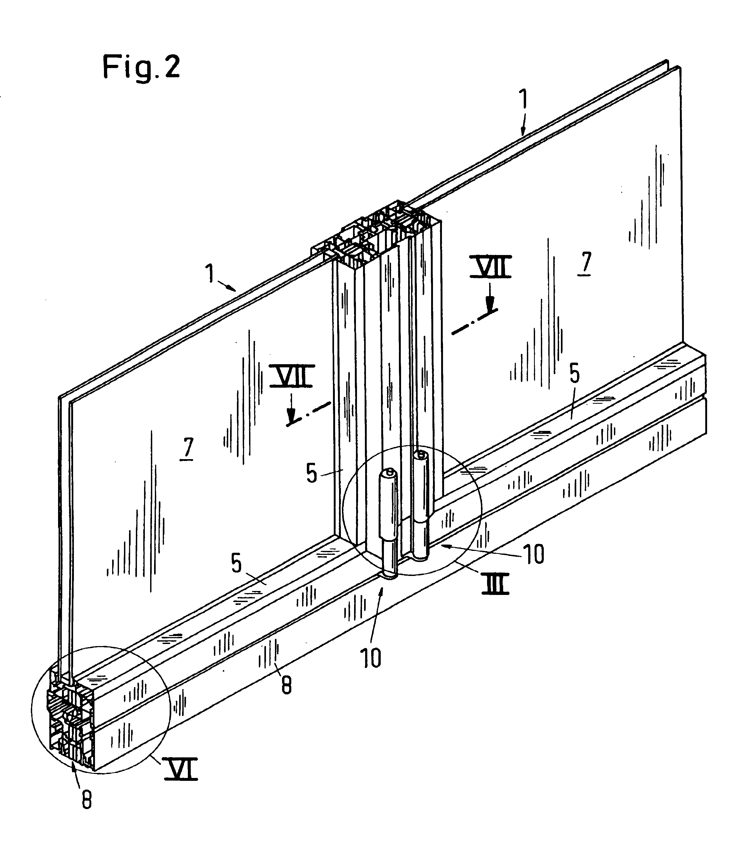 Folding device as room divider or room closure