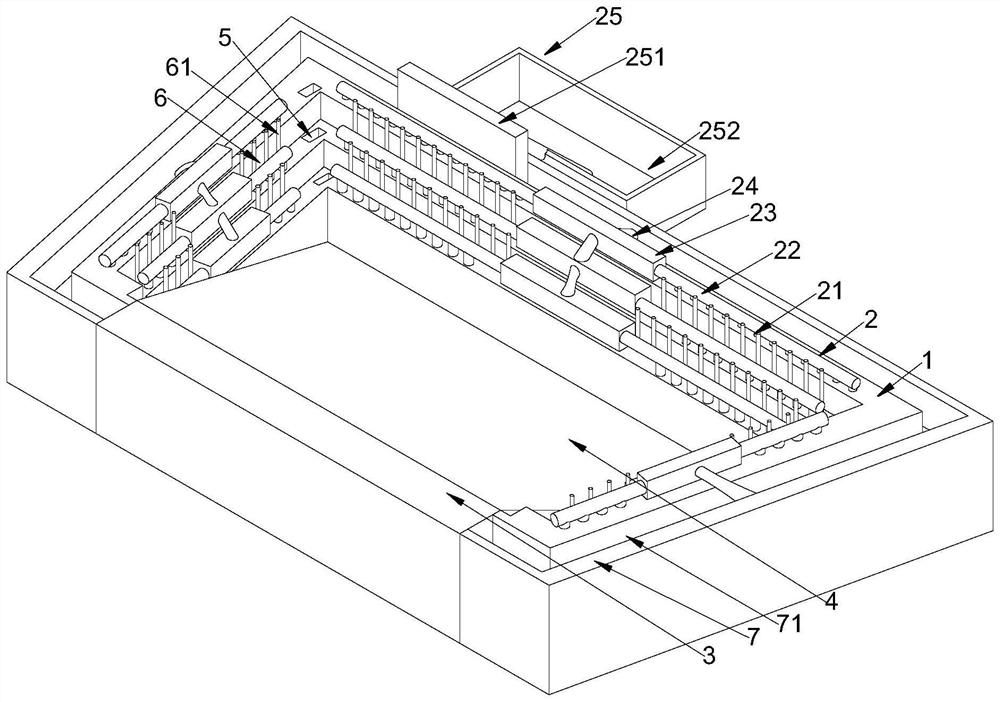 Open channel section construction system and method adopting layer-by-layer drainage method