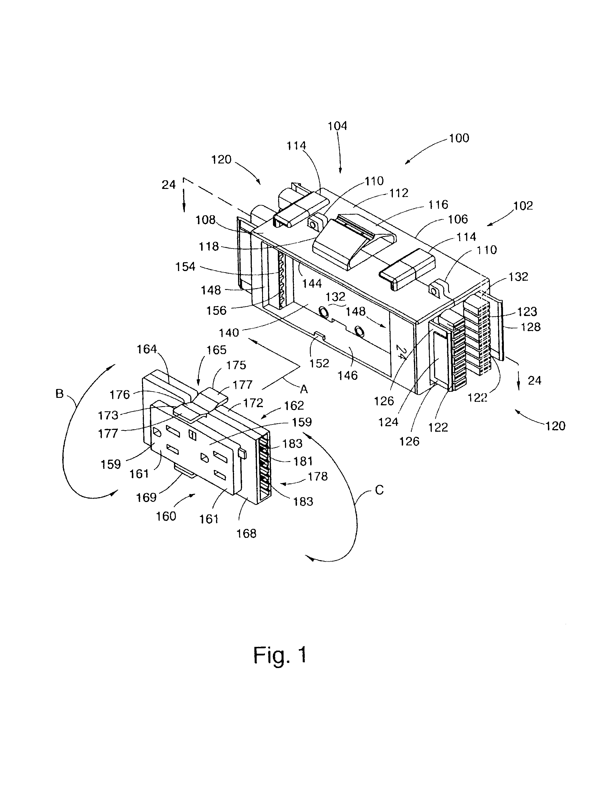 Multiple circuit receptacles