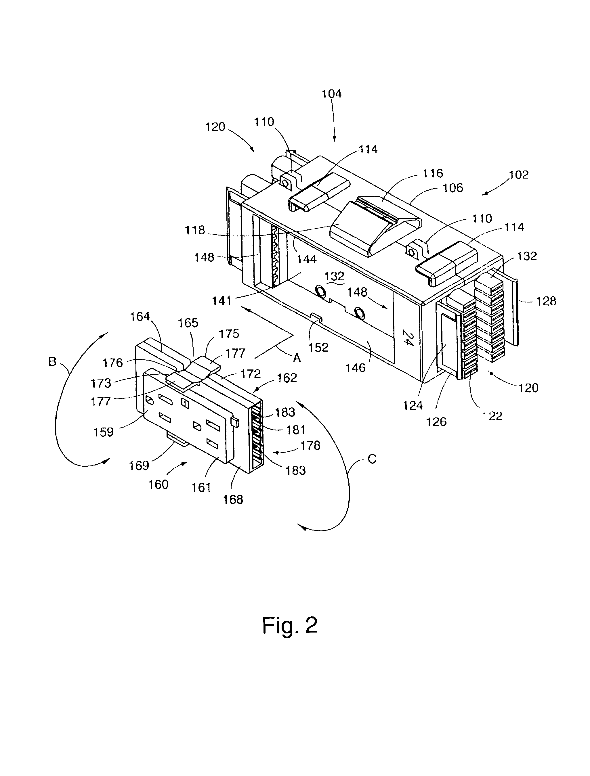 Multiple circuit receptacles