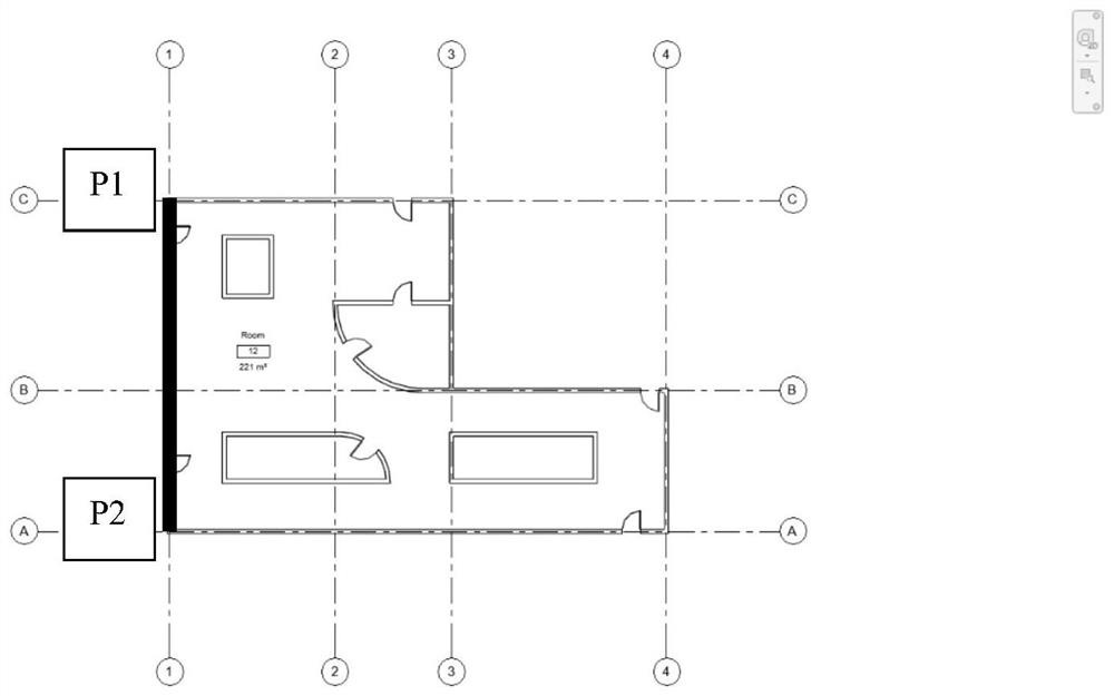 Method and system for calculating point-to-point shortest path in plane in building