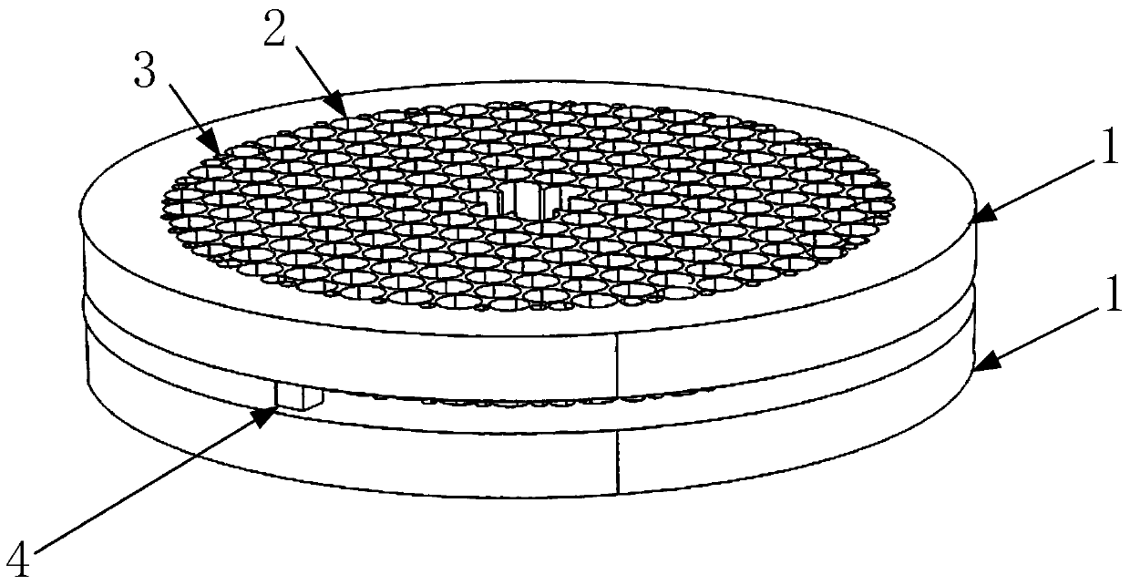 A capillary glass tube stacking device and method based on two-dimensional positioning holes of photonic crystal fiber structure