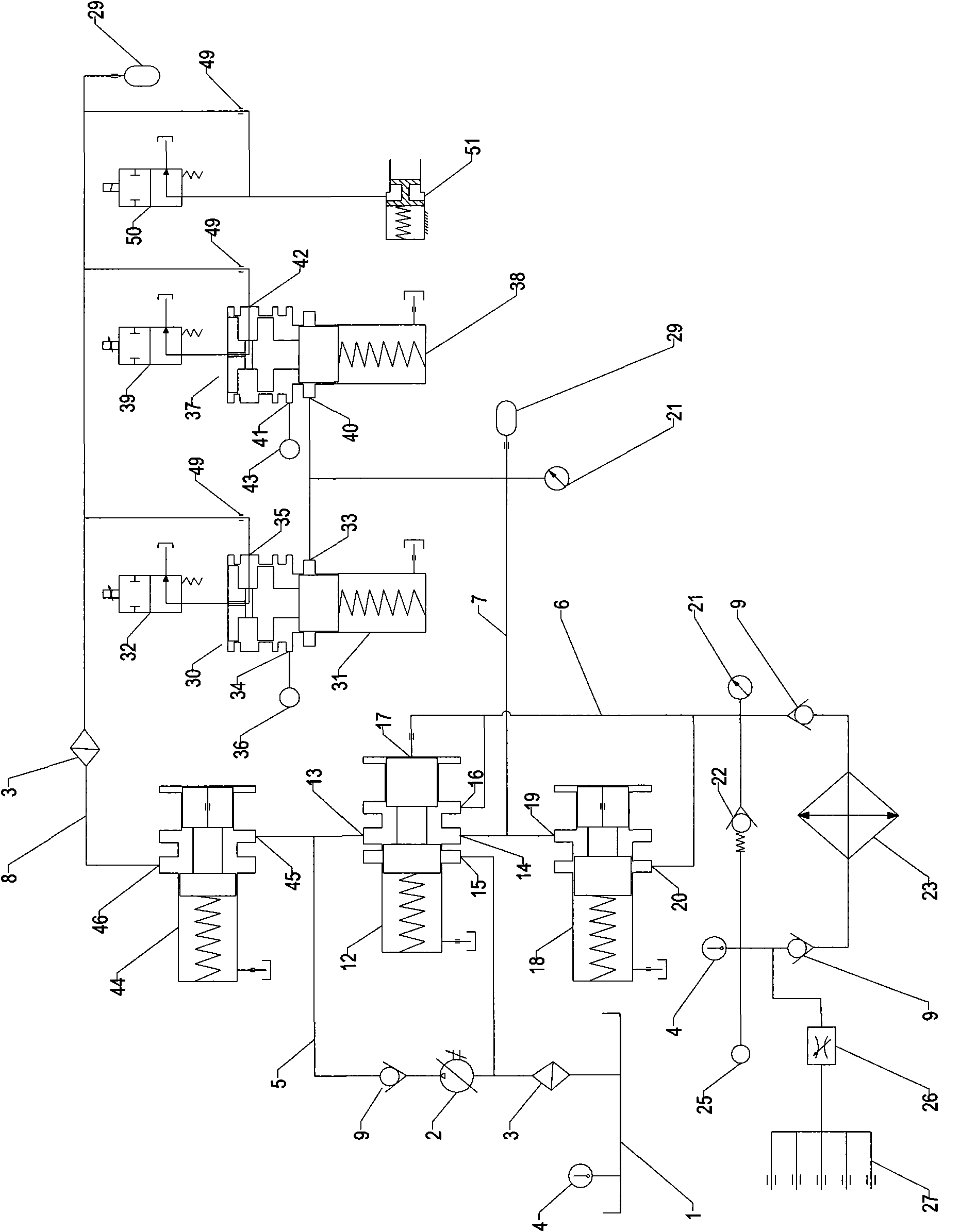 Hydraulic control device for hybrid power transmission