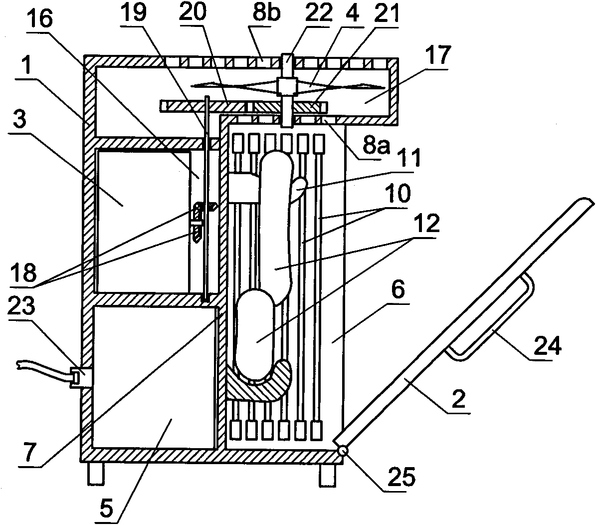 Portable false tooth or brush sterilization air dryer