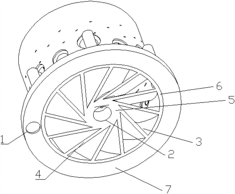 Gas turbine low-pollution combustion chamber single-vortex head structure