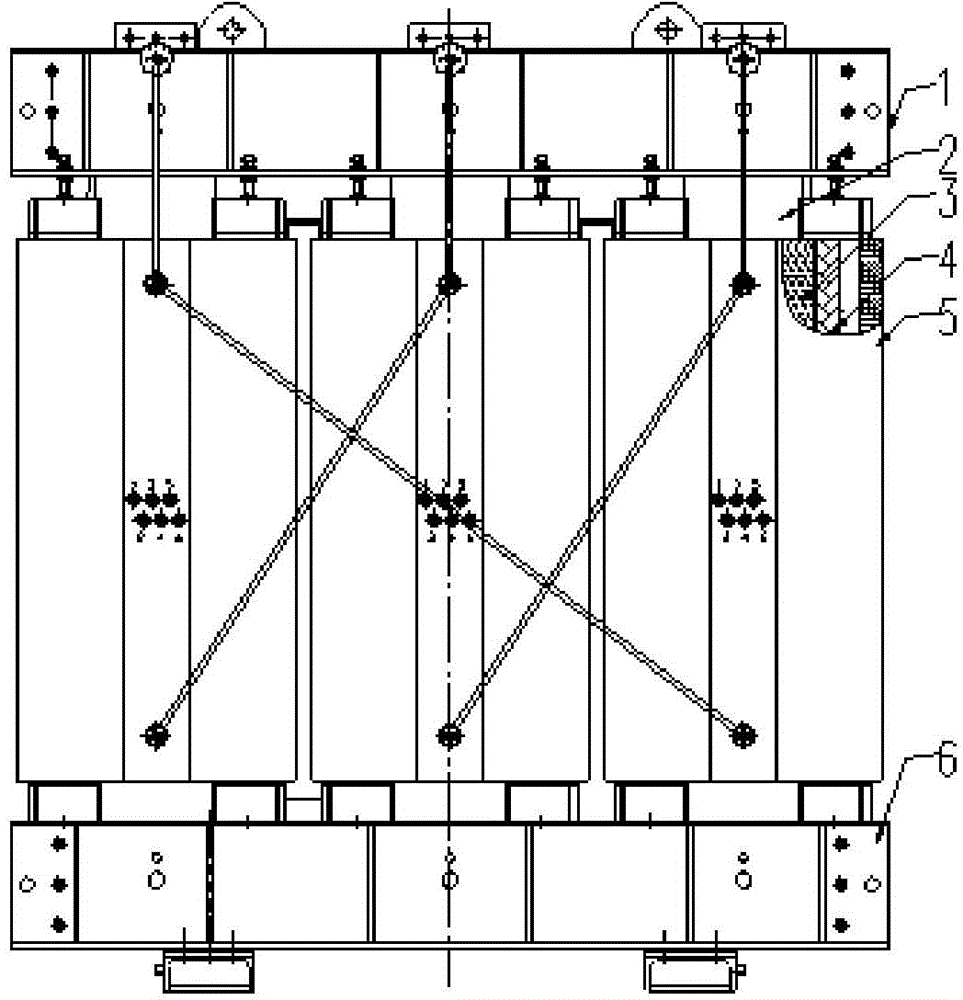 Three-column pull plate type dry amorphous alloy transformer