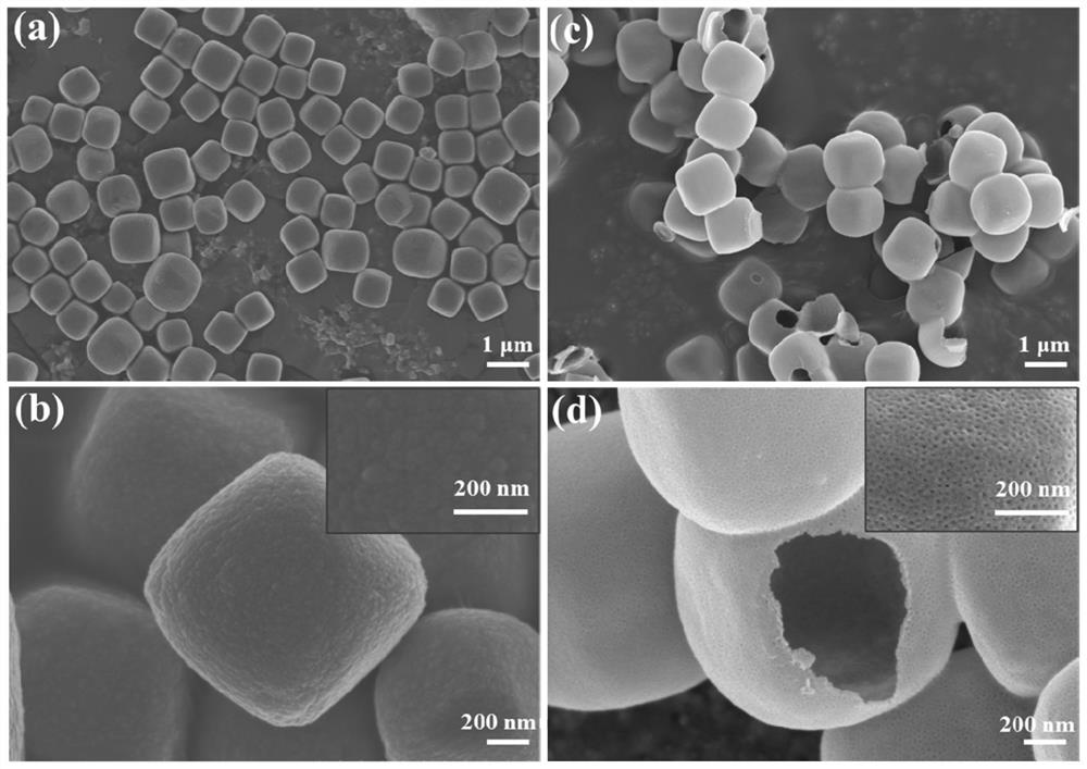 Mesoporous hollow carbon micron cage material, and preparation method and application thereof