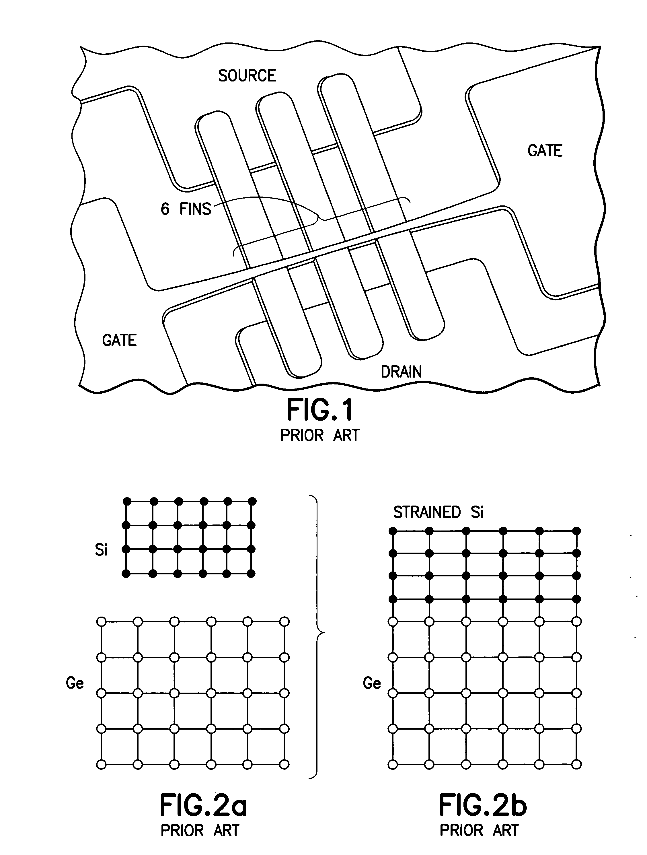 FET channel having a strained lattice structure along multiple surfaces