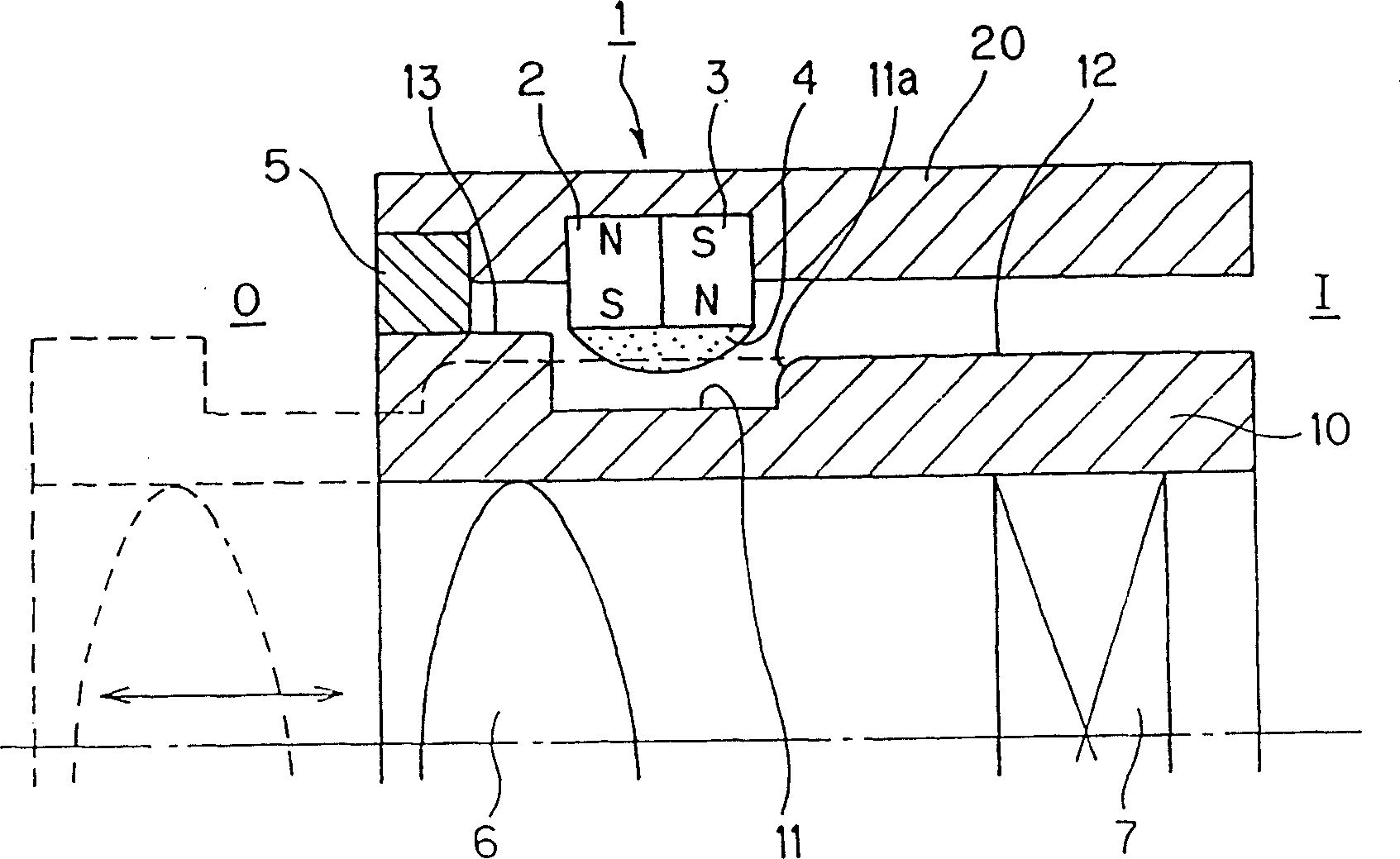 Magnetic fluid seal device