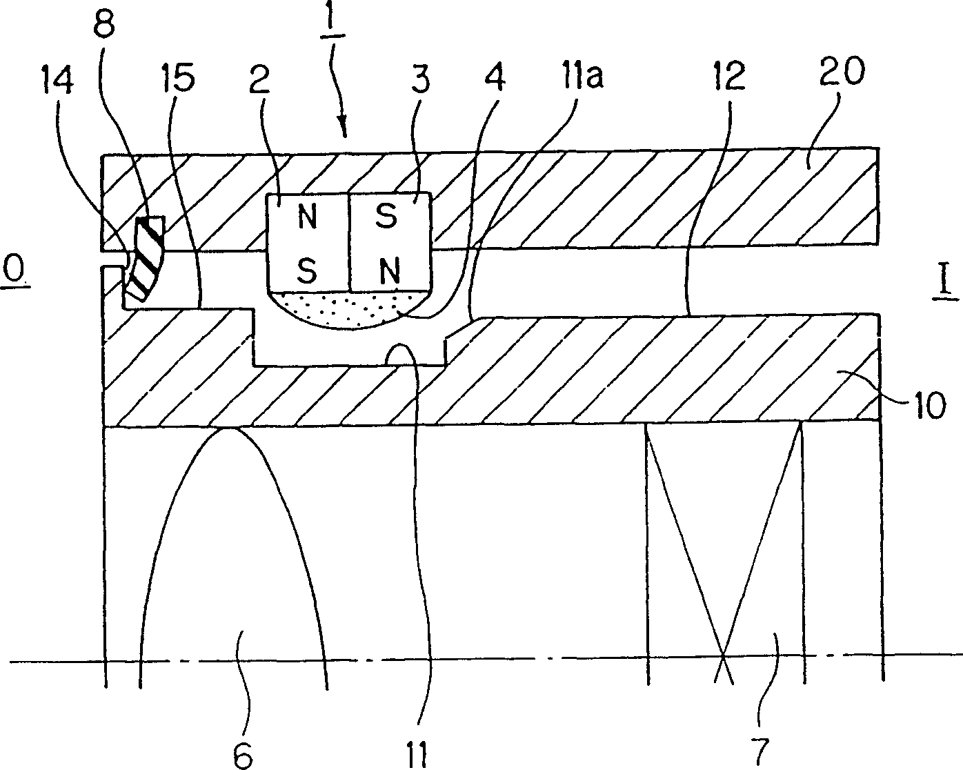 Magnetic fluid seal device