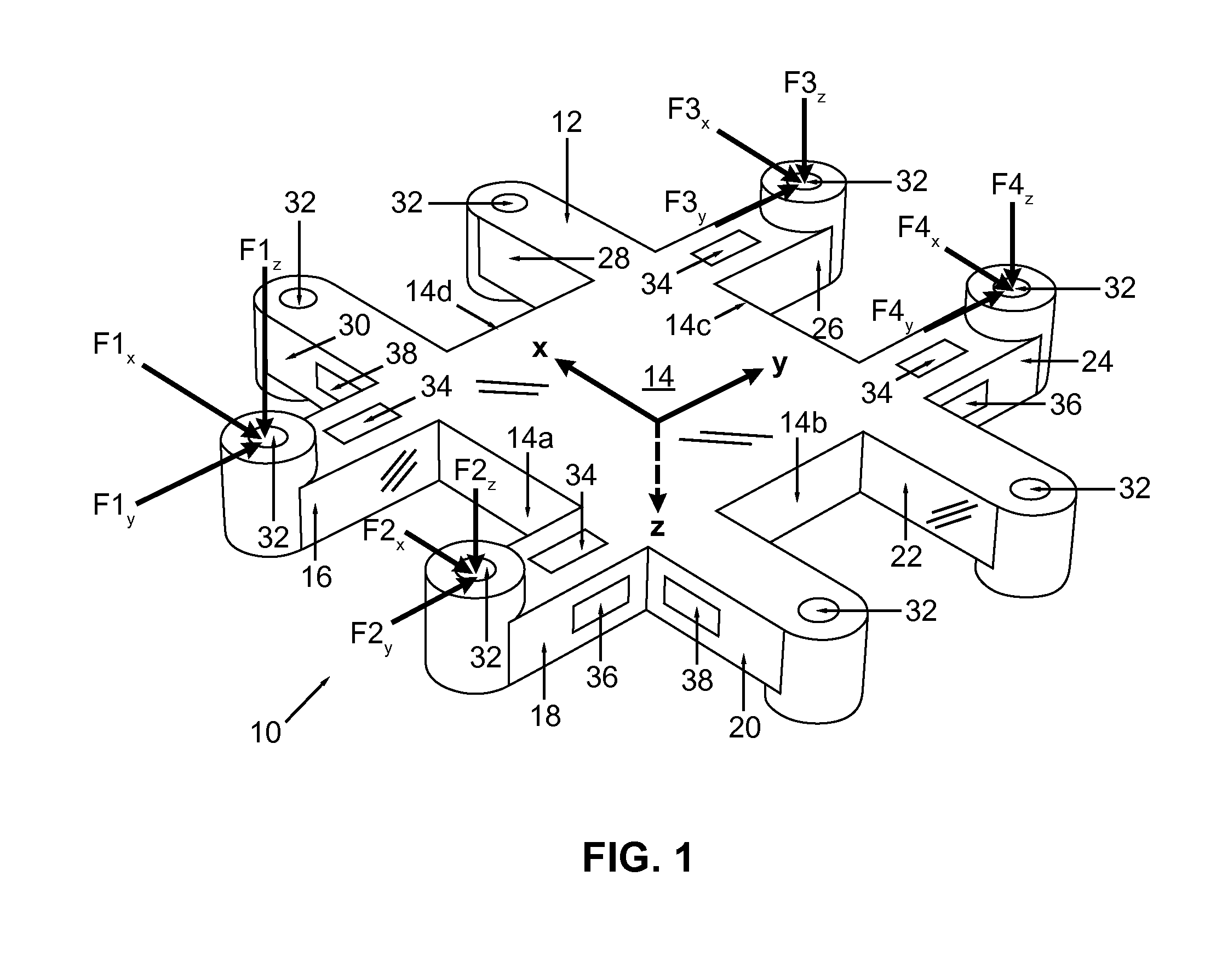 Load transducer and force measurement assembly using the same