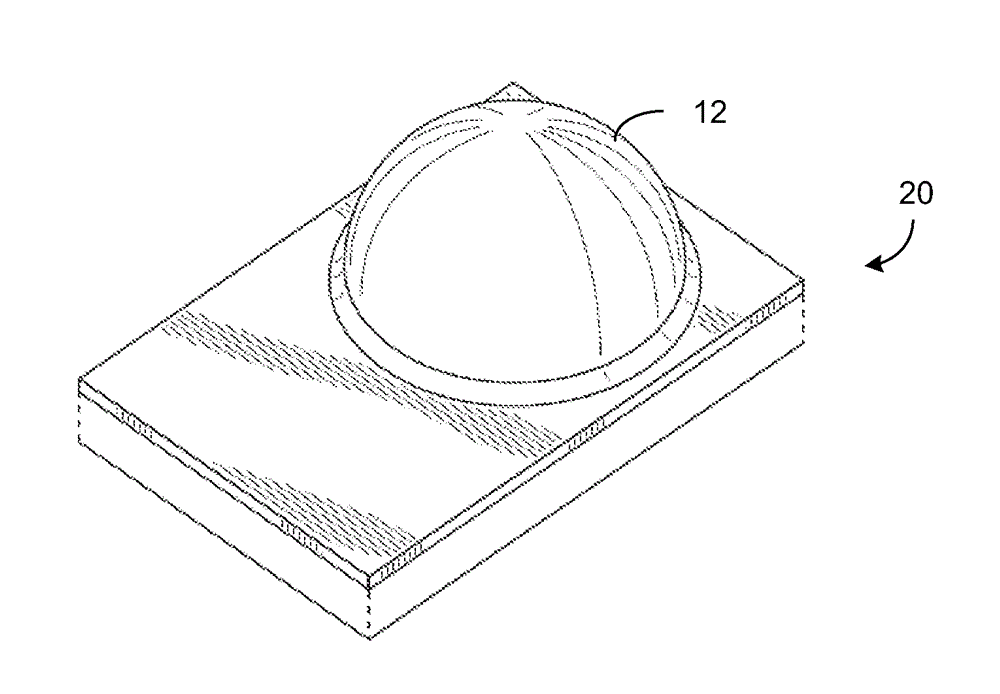 LED package with a rounded square lens