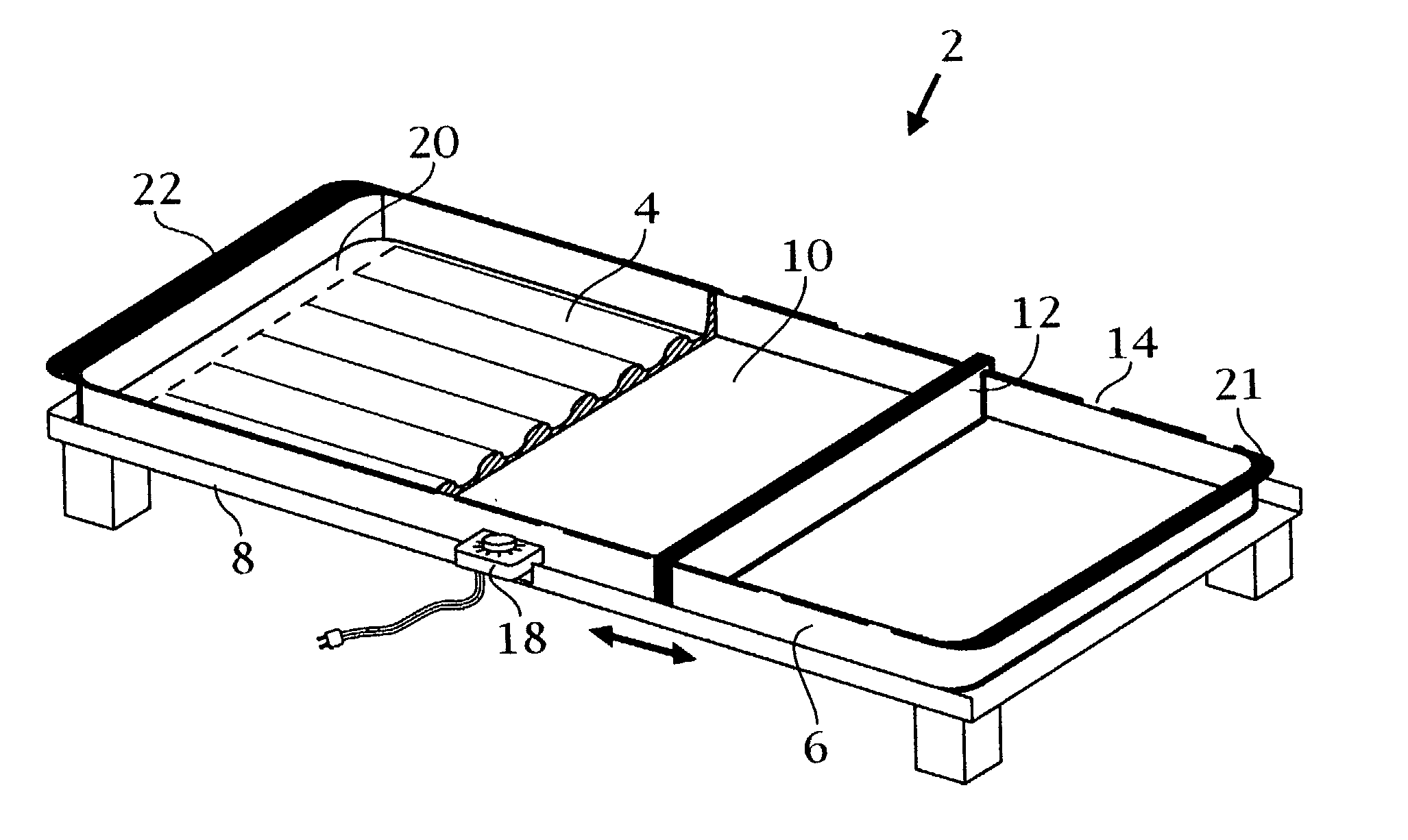 Electric grill with food divider