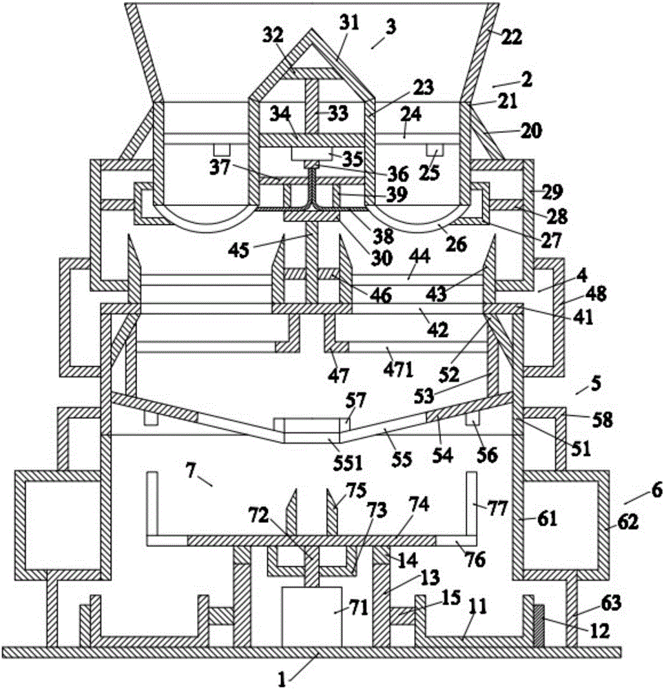 High-efficiency sand screening device for buildings