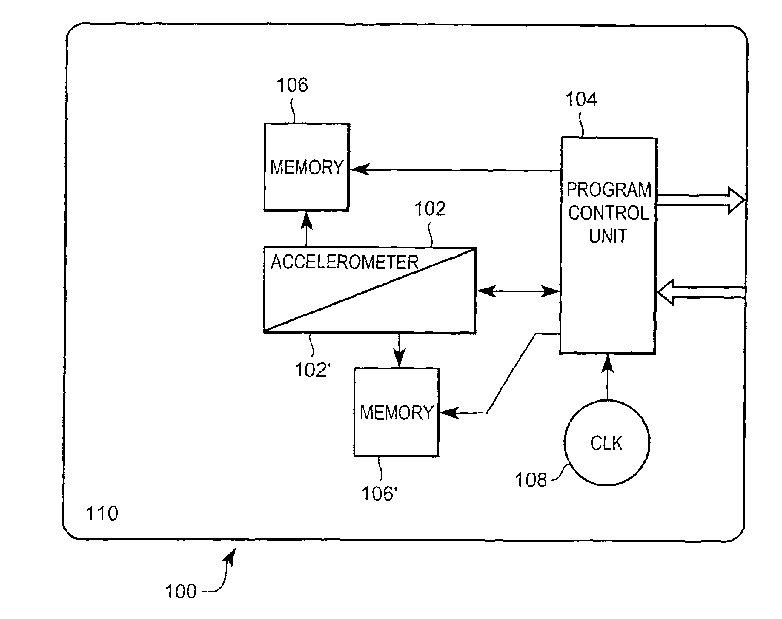 Method and apparatus for recording changes associated with acceleration of a structure