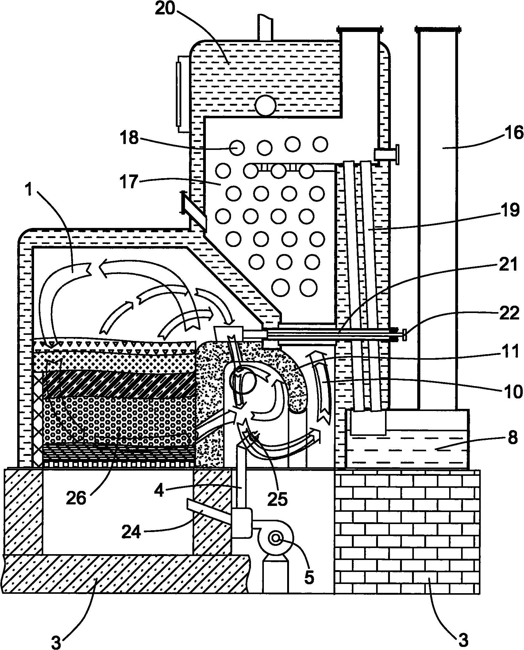 Coal-fired gasification swirl combustion furnace