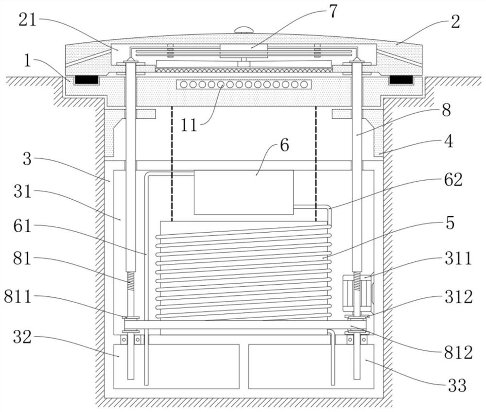 Buried wireless charging pile for new energy automobile