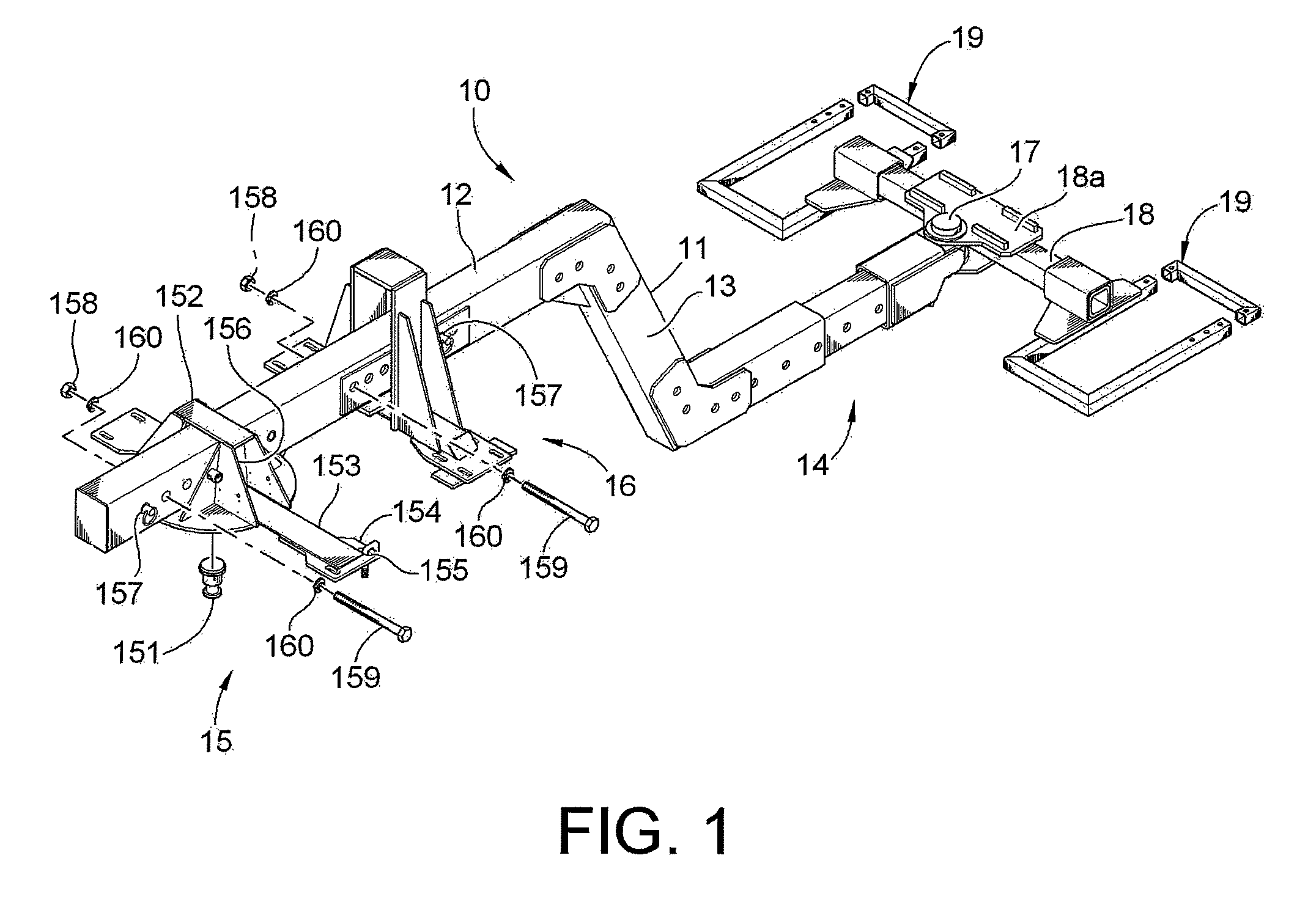 Extended forward tow saddlemount—single rail