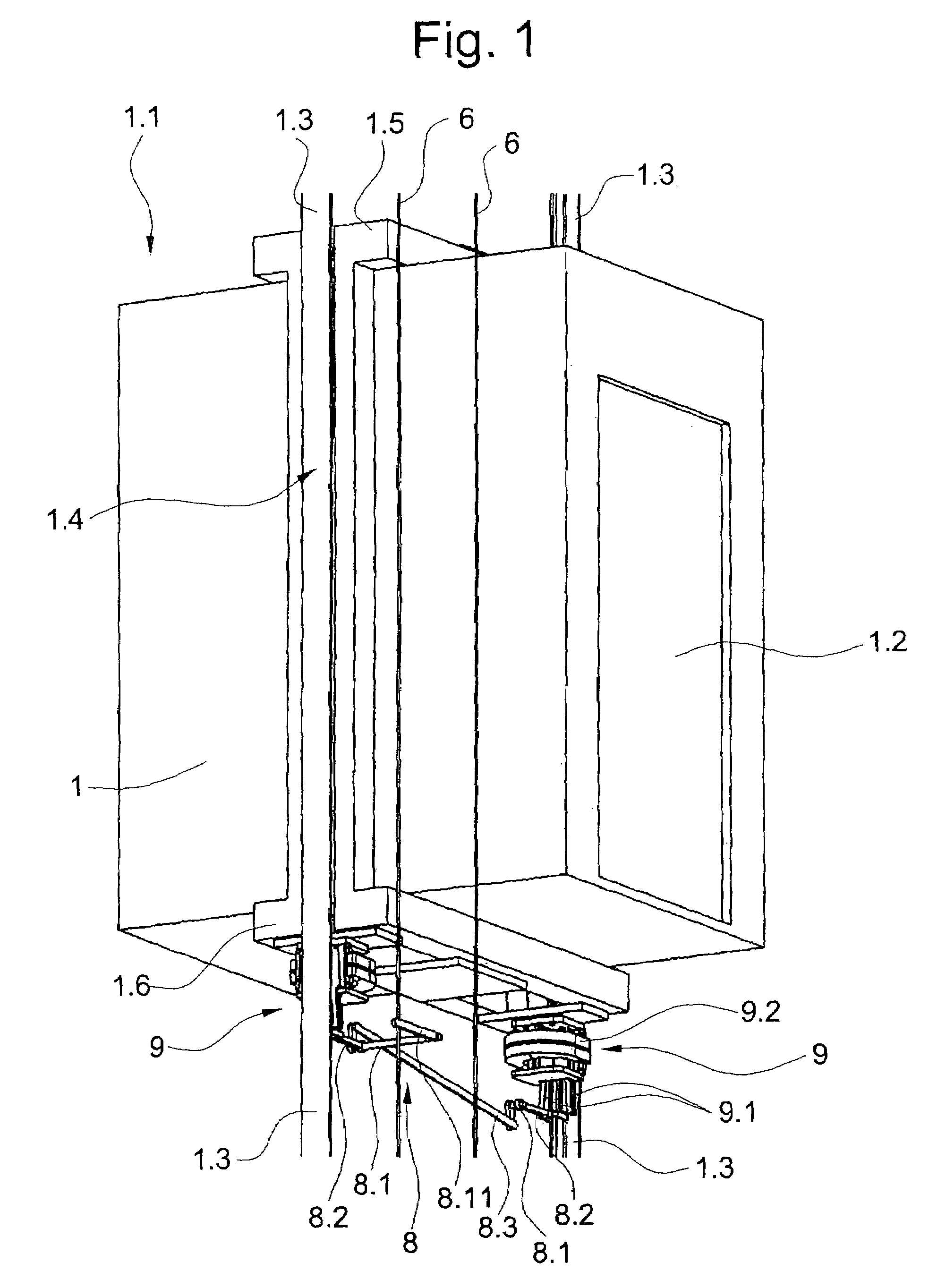 Equipment for engaging a safety braking device for a lift cage