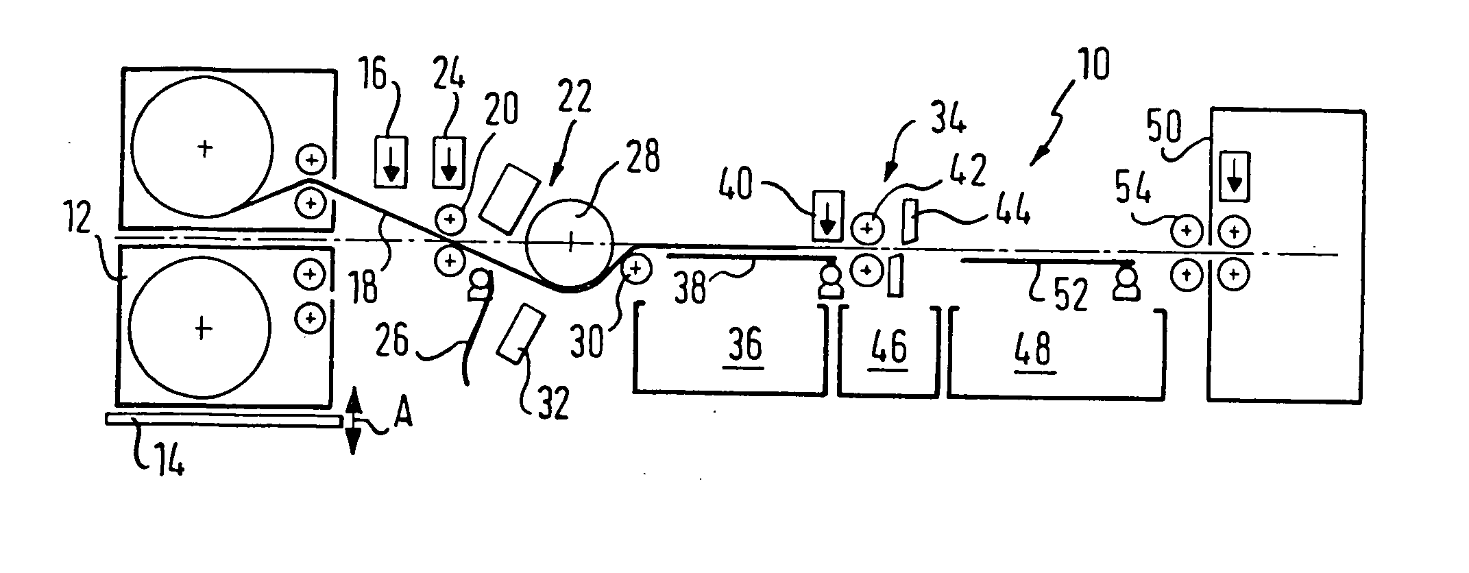 Device and method for illuminating, developing and cutting photographic material in the form of a roll