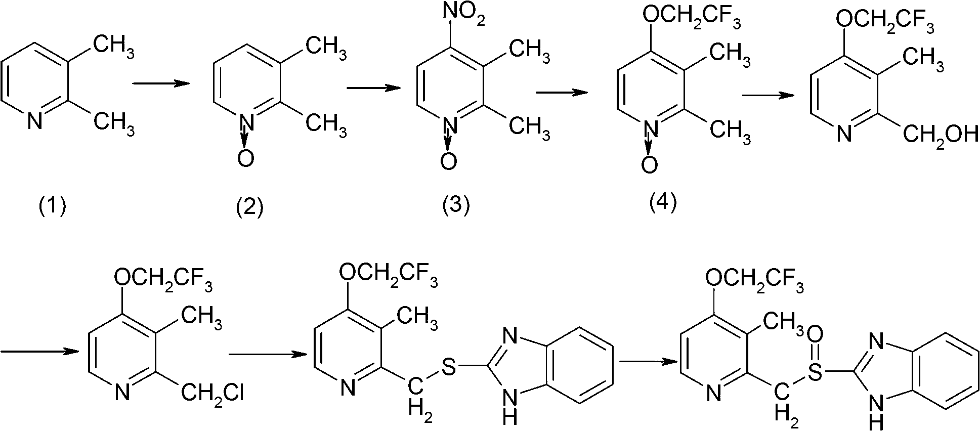 Preparation method of lansoprazole intermediate