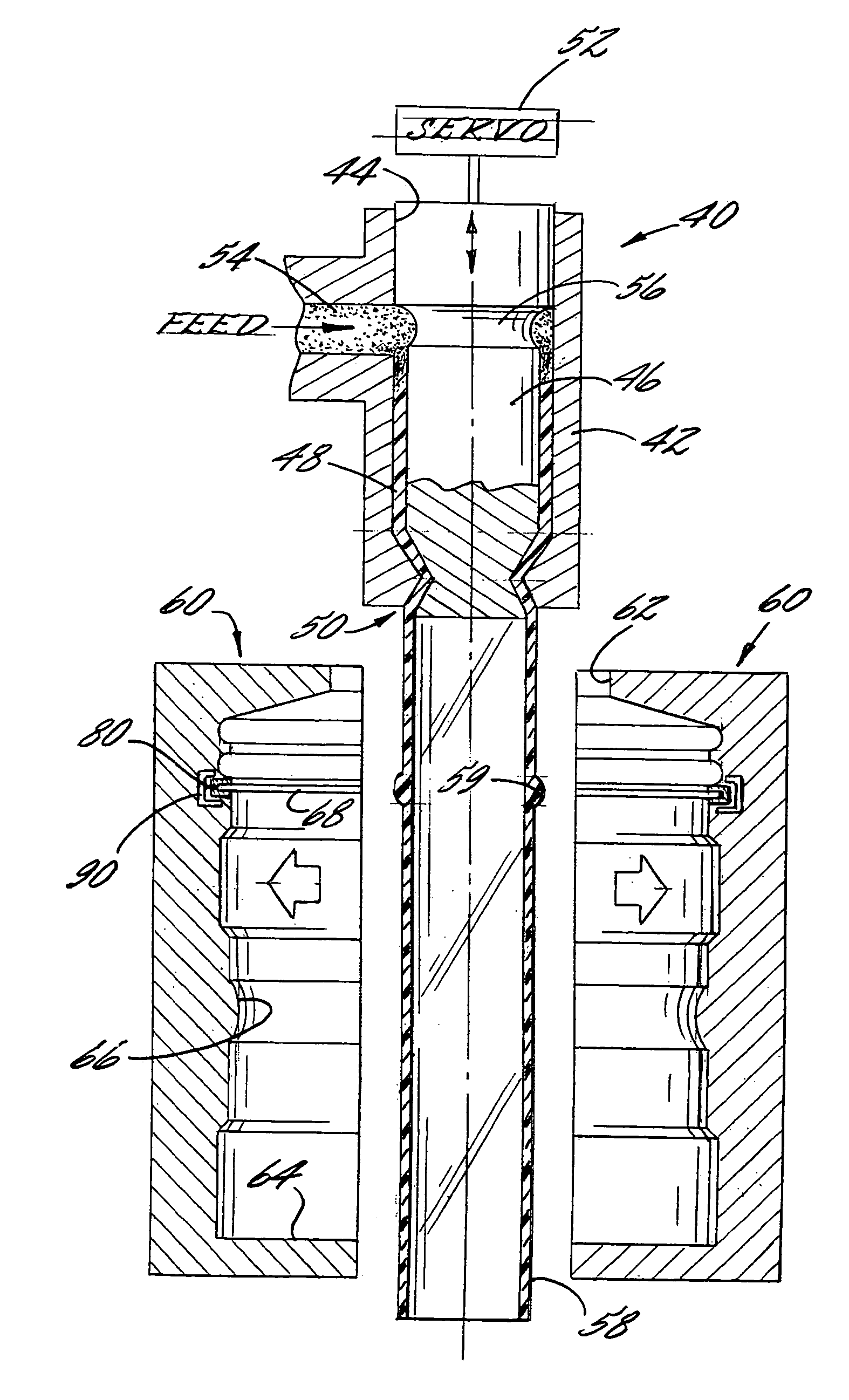 Method and apparatus for blow-molding an article having a solid radially outwardly projecting flange