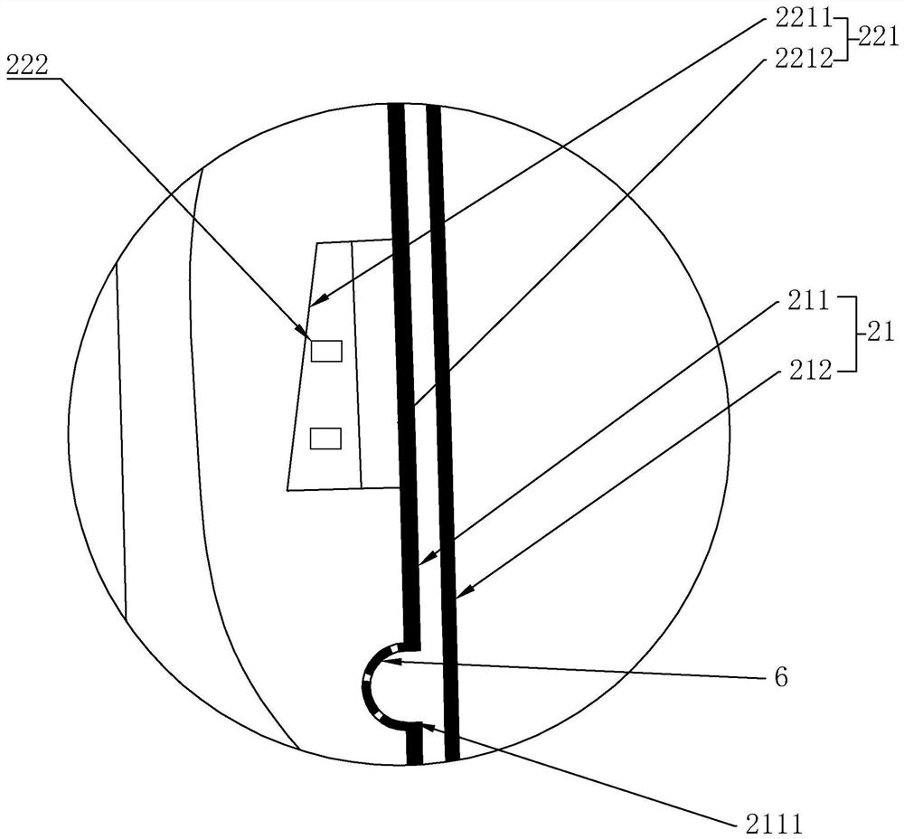 A double j tube structure