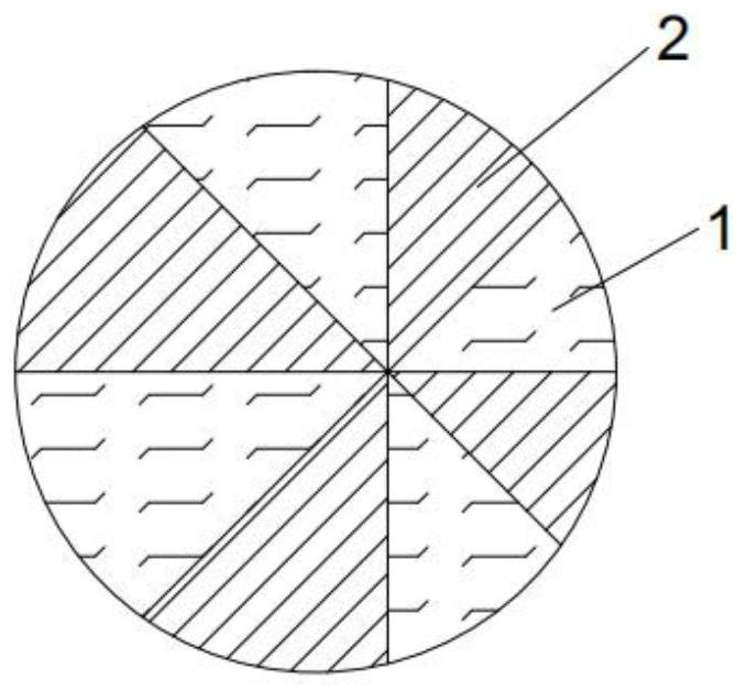 Piece-orange-like structure composite fiber with controllable bond strength and its preparation process