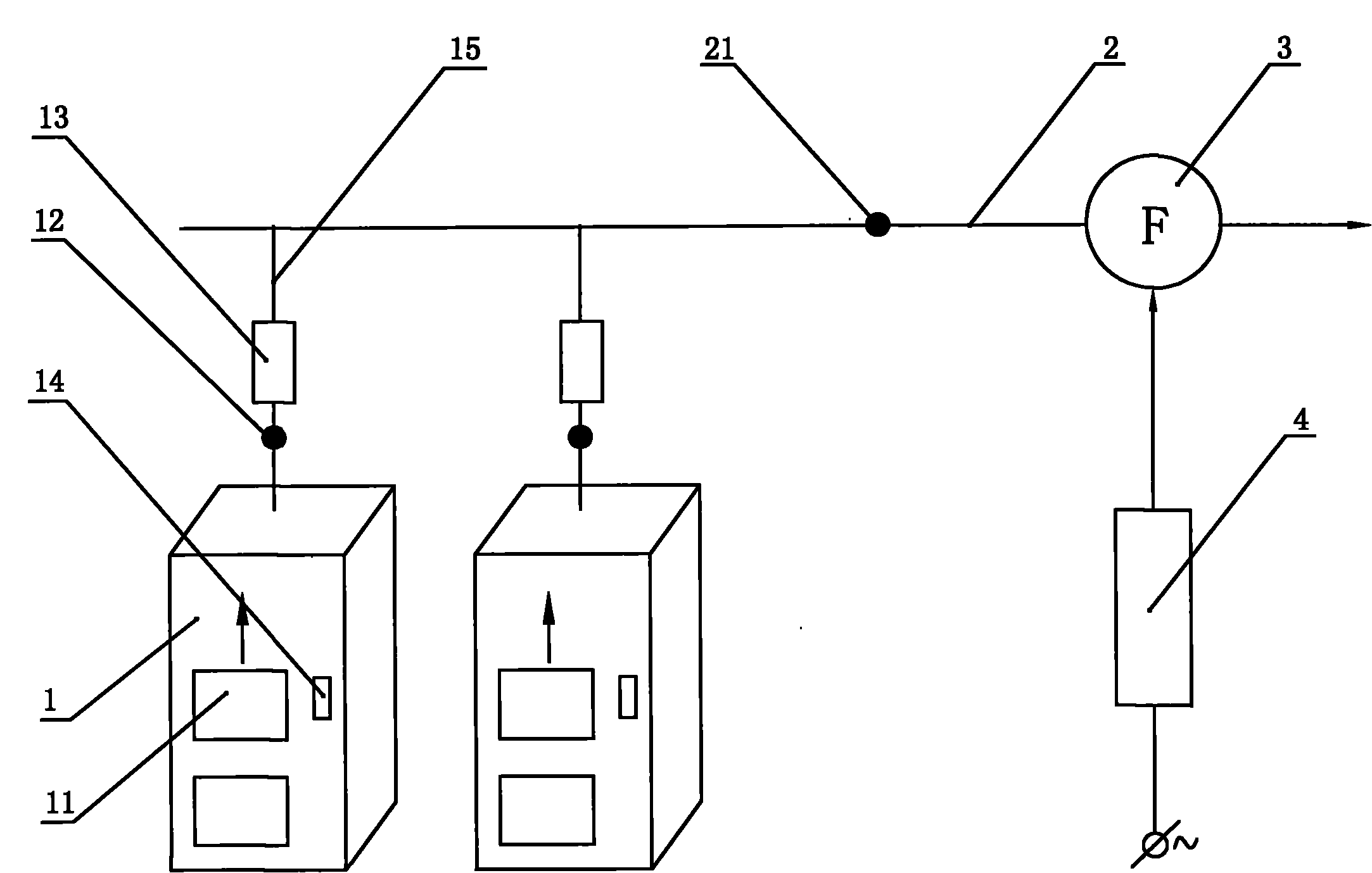 Multi-ventilated-case cooperating exhaust control system