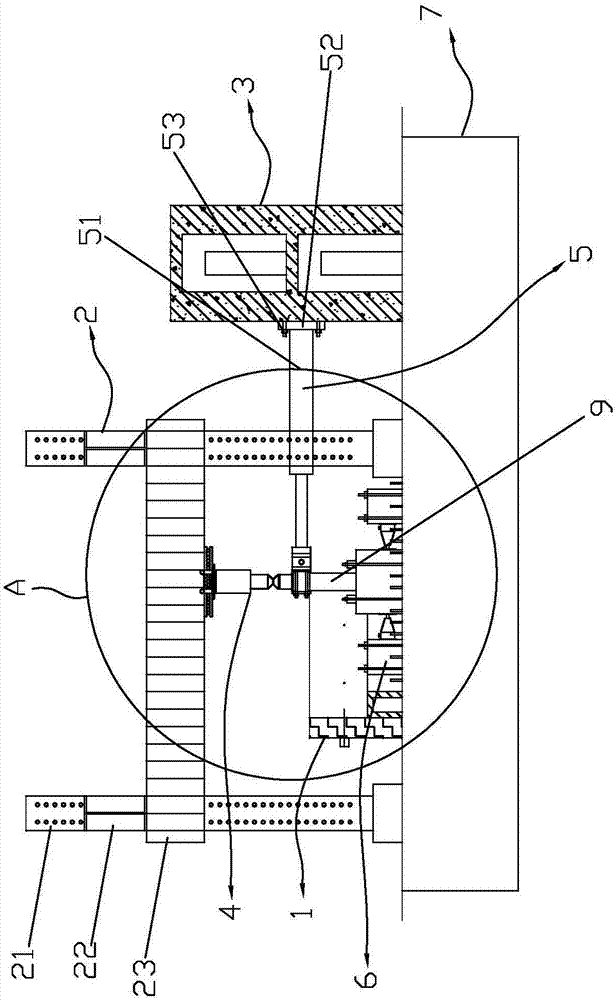 Pseudo-static testing device for concrete columns after non-peripheral fire exposure and implementation method thereof