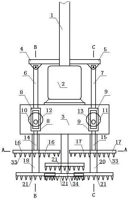 Cross-shaped stirring drilling machine