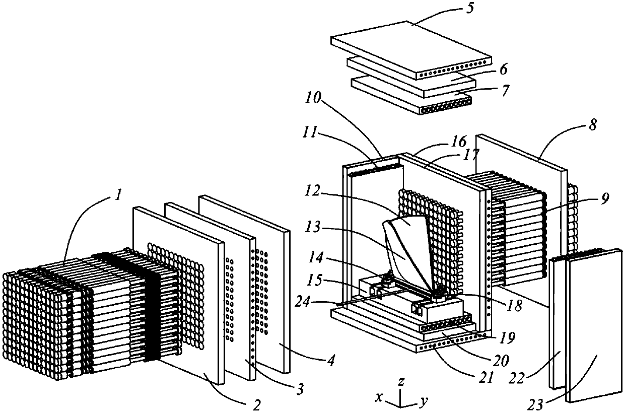 Multi-point synchronous hot-torsion forming device and forming method for hollow blade