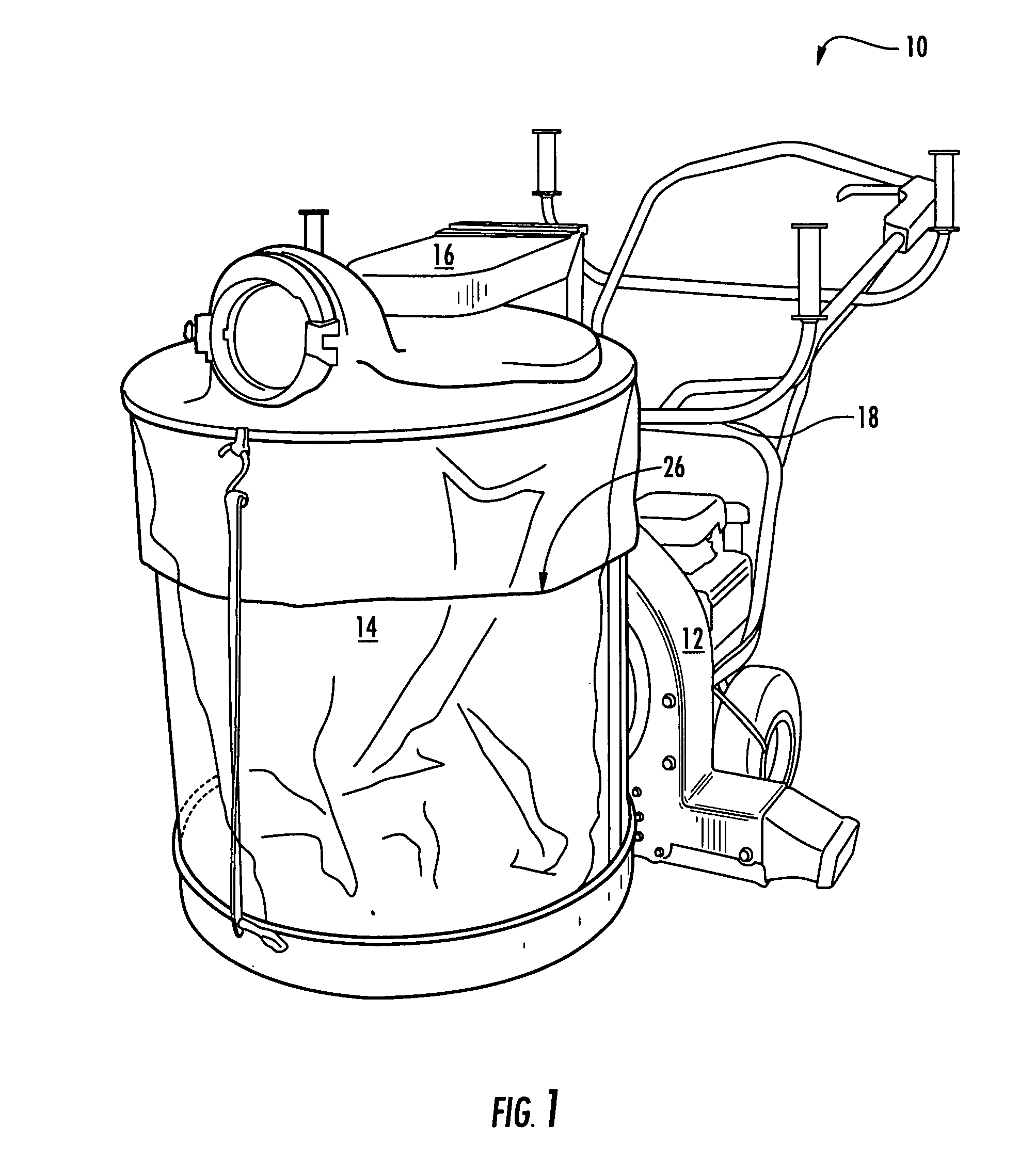 Gutter cleaning vacuum system including a novel hinged vacuum manifold assembly