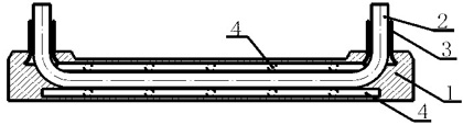 Water pipe reinforcing rib type cooling wall