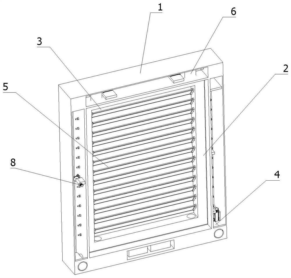 A curtain wall glass frame structure with building curtain wall ventilation function