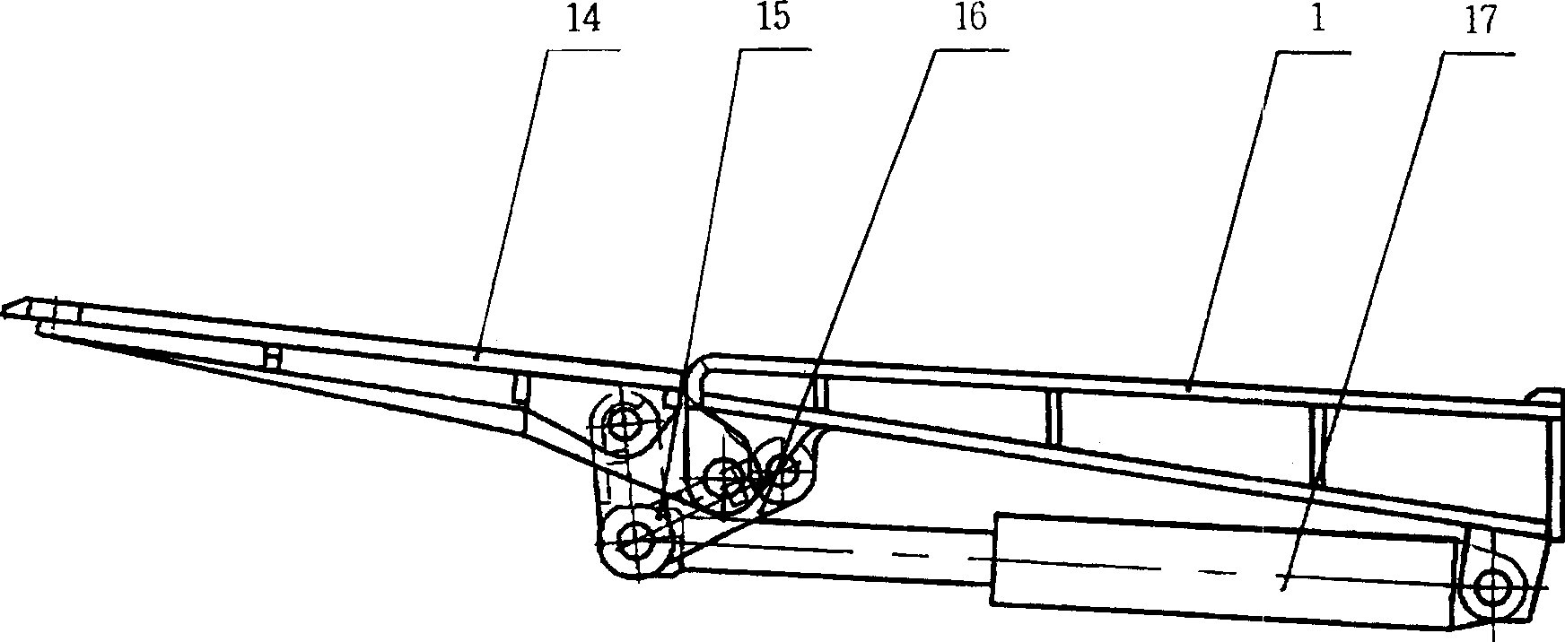 Hydraulic coal mine support for low-position roof blasting-down