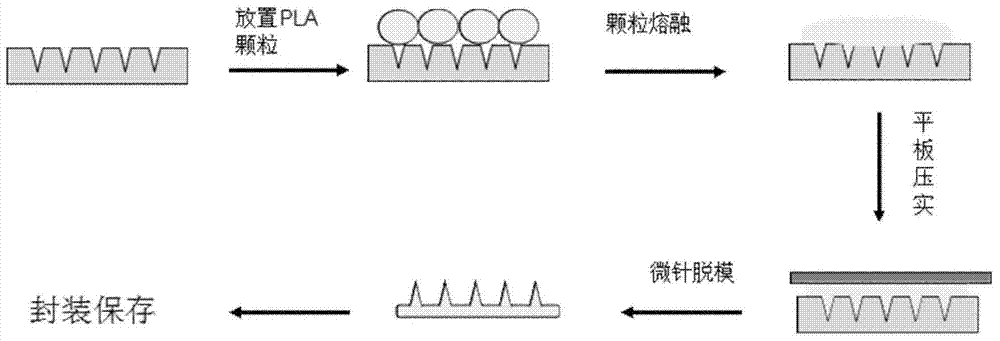 Microneedle template and preparation method thereof