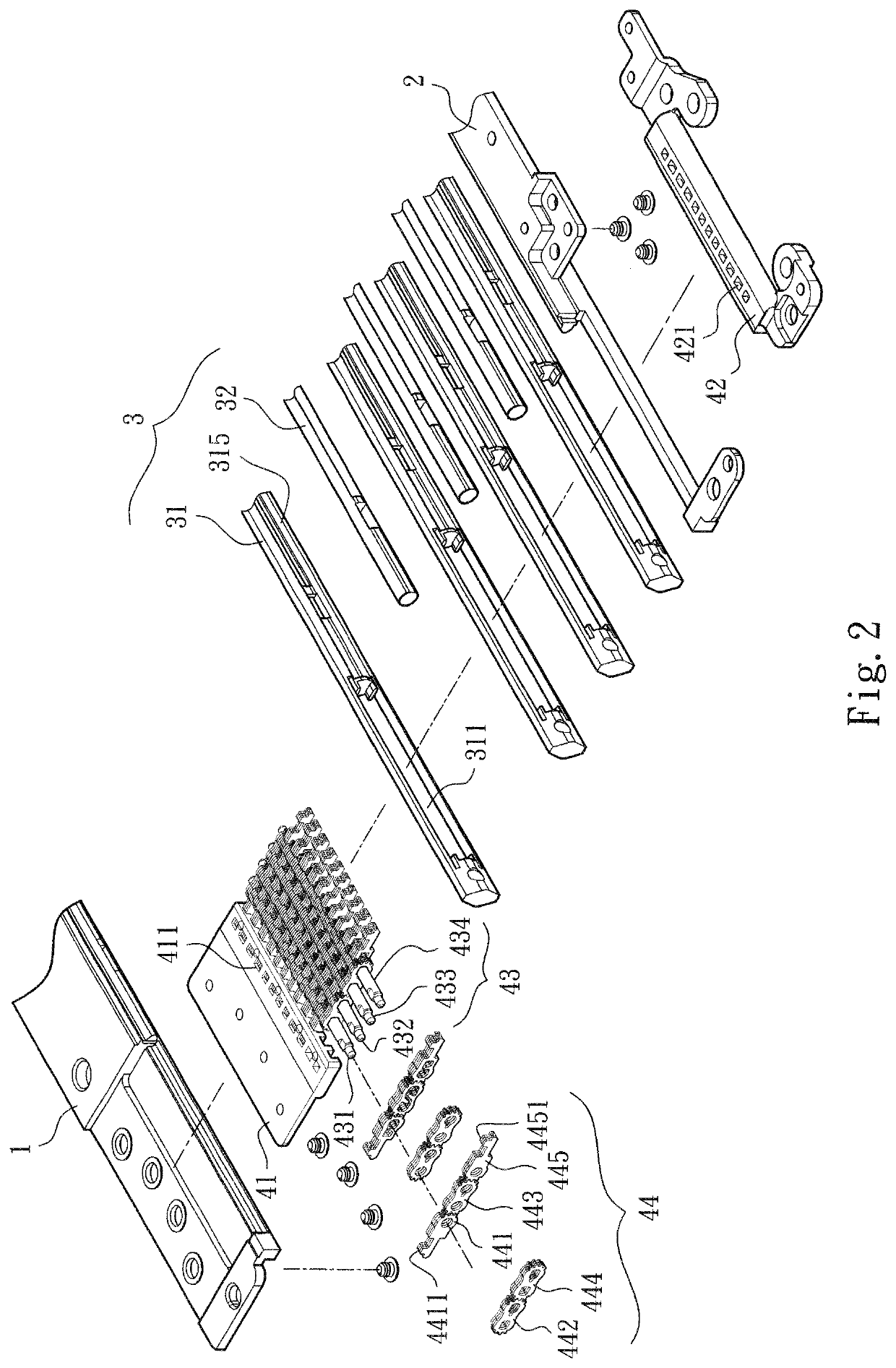 Rotary shaft link assembly structure