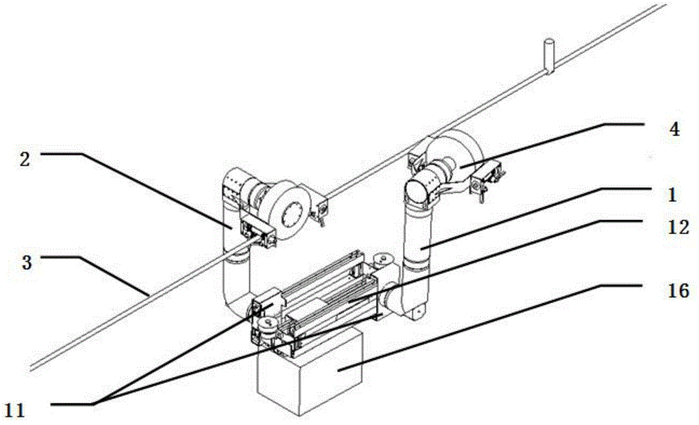 Power line inspection robot and obstacle surmounting method thereof