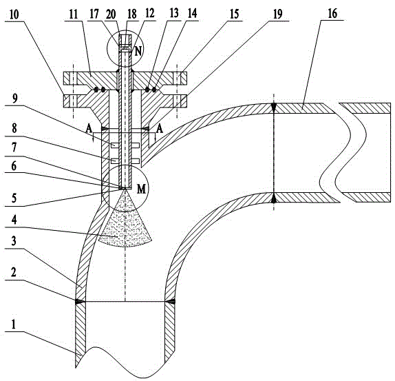 Technological injectant device for controlling flow-induced corrosion failure of pipelines