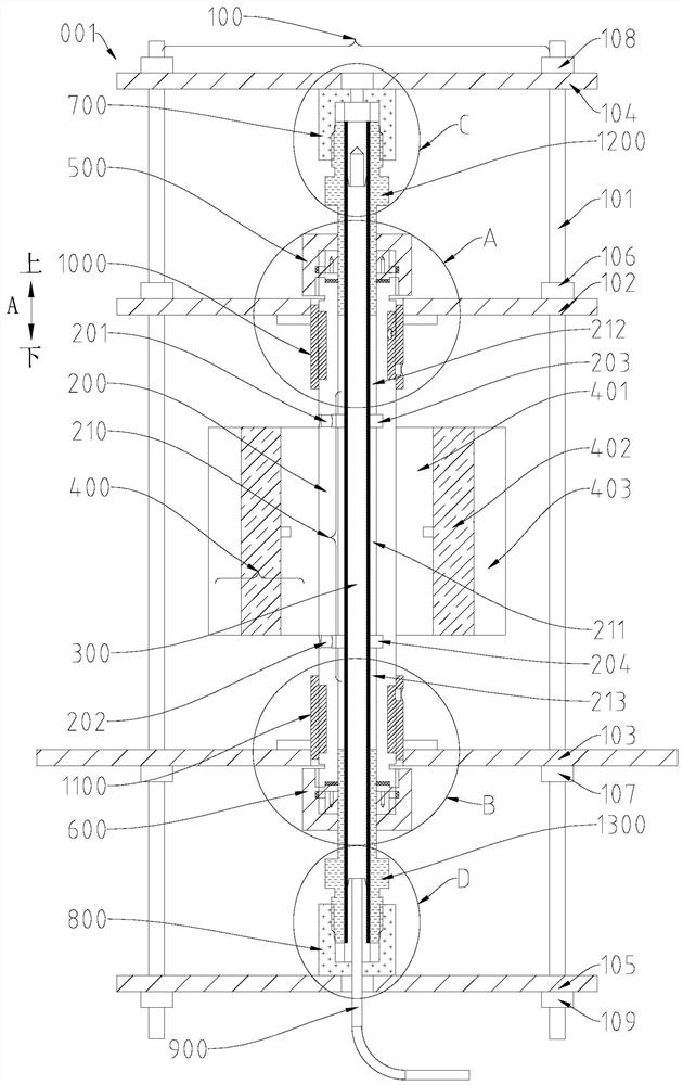 Pressurization test device for cladding tube