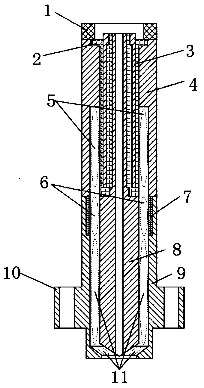 Double-discharge plasma igniter with hollow ventilation anodes