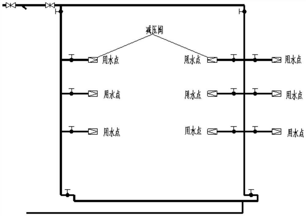 High-rise domestic hot water centralized decompression circulating pipeline system